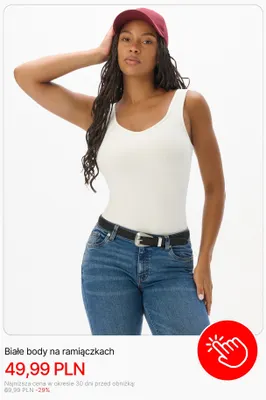 Białe body na ramiączkach Cropp promocja w Cropp