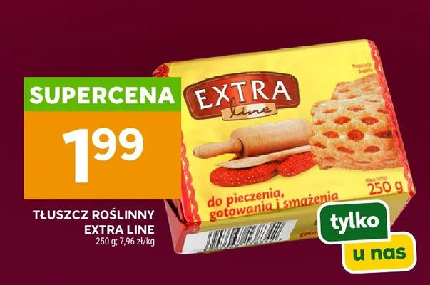 Tłuszcz roślinny Extra Line promocja w Stokrotka