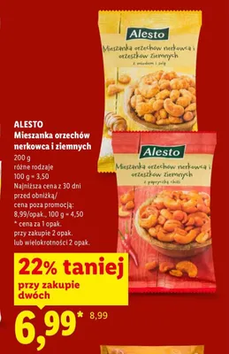 Mieszanka orzechów nerkowca i ziemnych z papryczką chilli Alesto promocja w Lidl