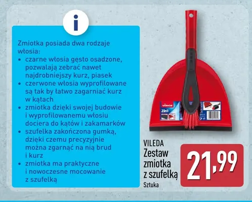Zestaw zmiotka z szufelką Vileda promocja w Aldi