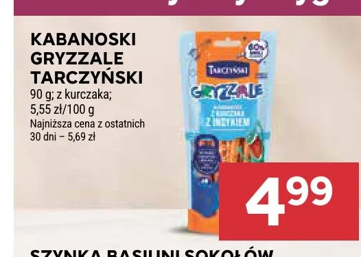 Kabanoski Gryzzale Tarczyński z kurczaka promocja w Stokrotka