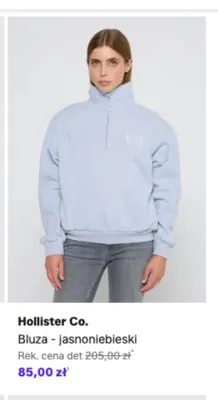Bluza Hollister Co. jasnoniebieski promocja w Lounge by Zalando