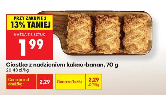Ciastko z nadzieniem kakao-banan promocja w Biedronka