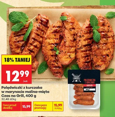 Polędwiczki z kurczaka w marynacie malina-mięta Czas na Grill promocja w Biedronka