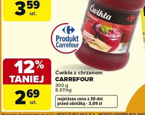 Ćwikła z chrzanem promocja w Carrefour