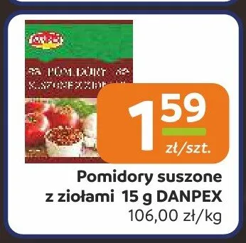 Pomidory suszone z ziołami DANPEX 15g promocja w Społem Częstochowa