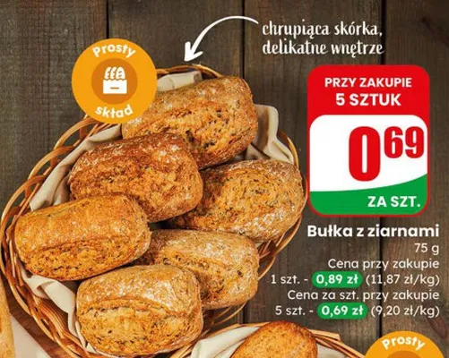 Bułka z ziarnami promocja w Dino