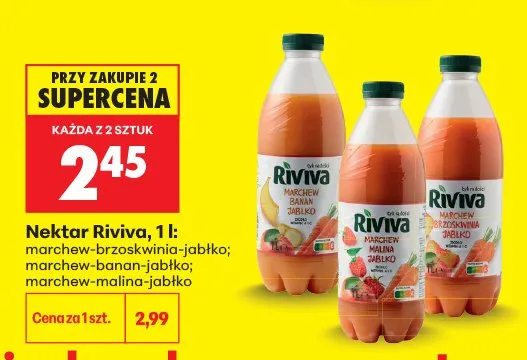 Nektar Riviva Marchew Malina Jabłko promocja w Biedronka