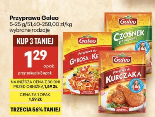 Przyprawa do gyrosa i kebabu Galeo promocja w Delikatesy Centrum