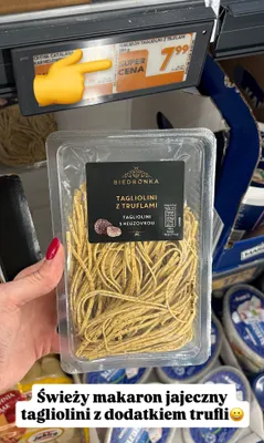 Makaron tagliolini z truflami promocja w Biedronka