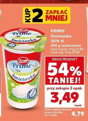 Śmietanka 30% Zott Primo promocja w Kaufland