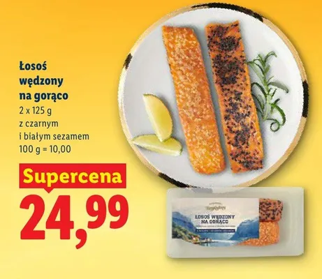 Łosoś wędzony na gorąco z czarnym i białym sezamem promocja w Lidl