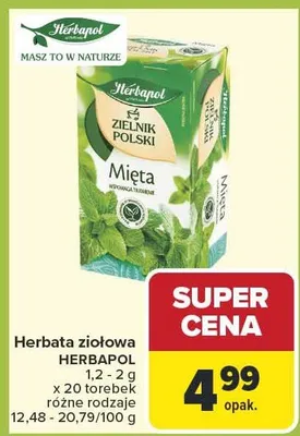 Herbata ziołowa mięta promocja w Carrefour
