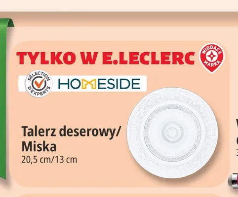 Talerz deserowy Homeside 20,5 cm promocja w Leclerc