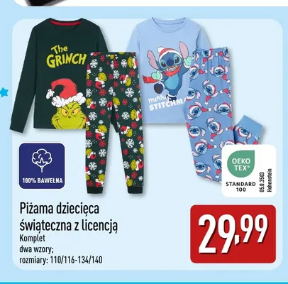 Piżama dziecięca świąteczna z licencją promocja w Aldi