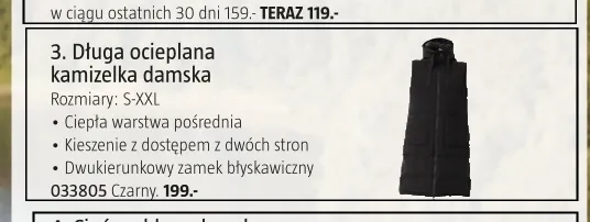 Długa ocieplana kamizelka damska Kayoba Outdoor promocja w Jula