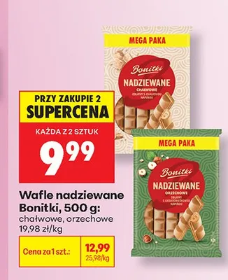 Wafle nadziewane orzechowe Bonitki promocja w Biedronka