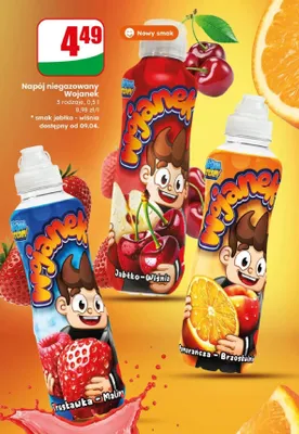 Napój niegazowany Pomarańcza-Brzoskwinia promocja w Dino