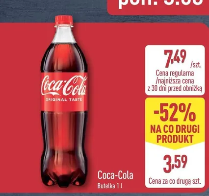 Napój gazowany Coca-Cola Original Taste promocja w Aldi
