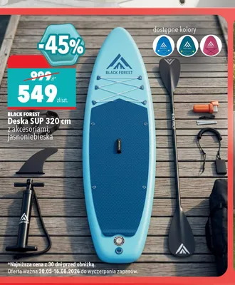 Deska SUP Black Forest 320 cm z akcesoriami promocja w Biedronka Home