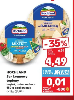 Ser kremowy topiony krążek Hochland promocja w Kaufland