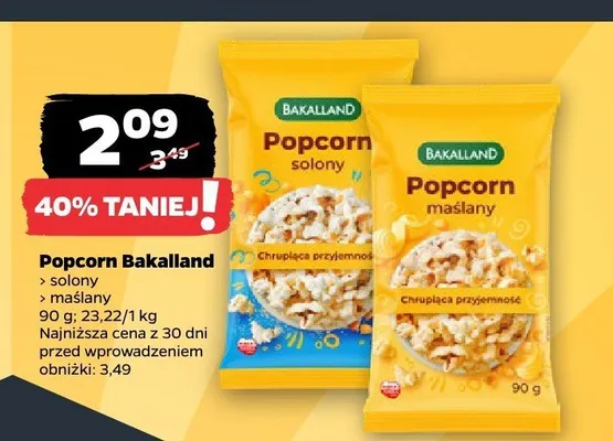 Popcorn maślany Bakalland promocja w Netto