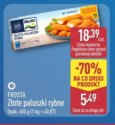 Złote paluszki rybne Frosta promocja w Aldi