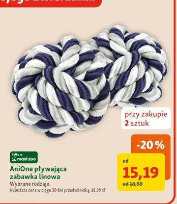 Pływająca zabawka linowa AniOne promocja w MAXI ZOO