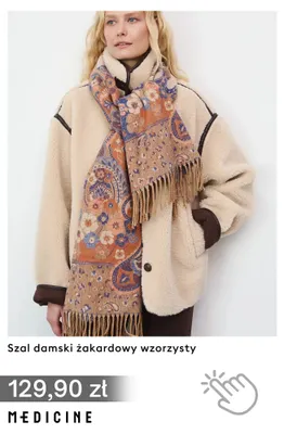 Szal damski żakardowy wzorzysty Medicine promocja w Medicine