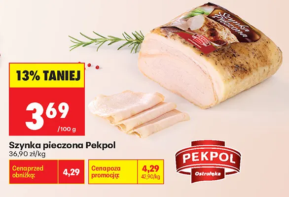 Szynka pieczona Pekpol promocja w Biedronka