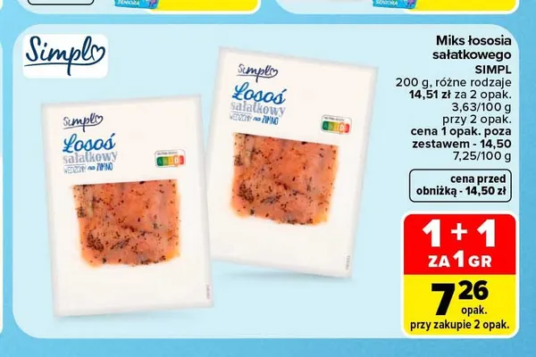 Miks łososia sałatkowego Simpl promocja w Carrefour