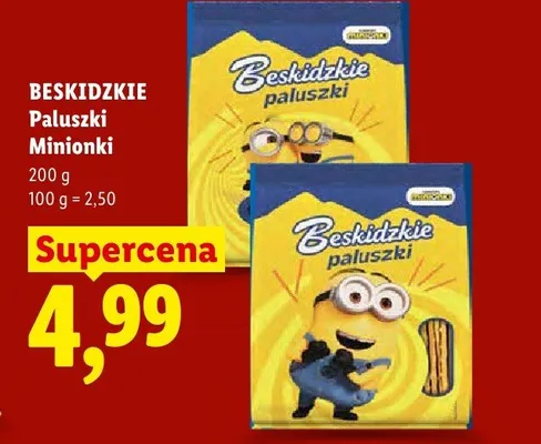 Paluszki Minionki Beskidzkie promocja w Lidl