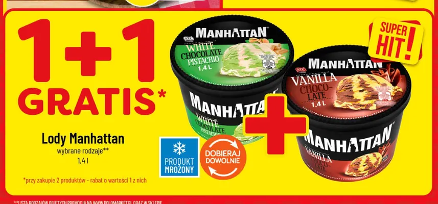 Lody Manhattan White Chocolate Pistachio promocja w POLOmarket