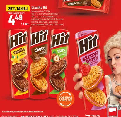 Ciastka Hit wybrane rodzaje promocja w POLOmarket