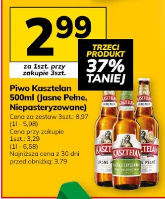 Piwo Kasztelan 450ml (Jasne Pełne, Niepasteryzowane) promocja w Hitpol