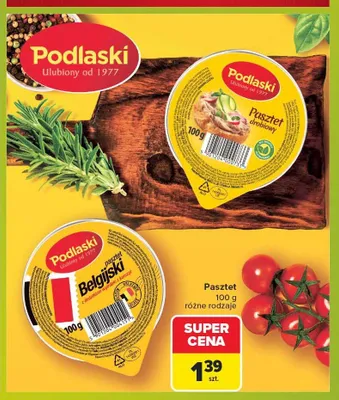 Pasztet belgijski z dodatkiem wątróbki z kurcząt Podlaski promocja w Carrefour