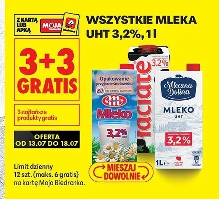 Mleka UHT 3,2% promocja w Biedronka