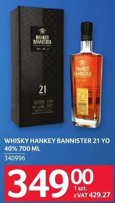 Whisky HANKEY BANNISTER 21 YO 40% 700 ML promocja w Selgros