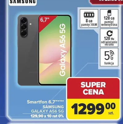 Smartfon 6,7" SAMSUNG GALAXY A56 5g promocja w Carrefour