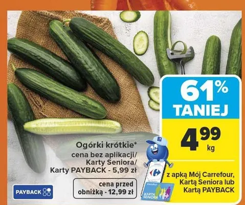 Ogórki krótkie promocja w Carrefour Market