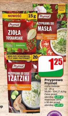 Przyprawa do masła czosnkowo-ziołowa Prymat promocja w Dino