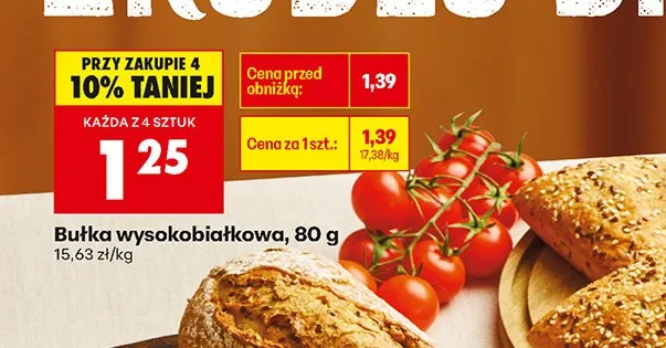 Bułka wysokobiałkowa 80 g promocja w Biedronka