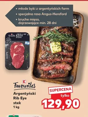 Argentyński Rib Eye stek K-Favourites promocja w Kaufland
