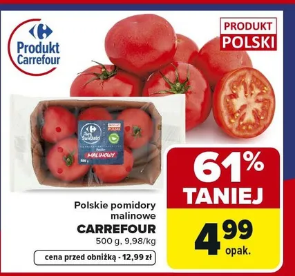Polskie pomidory malinowe Carrefour promocja w Carrefour Market