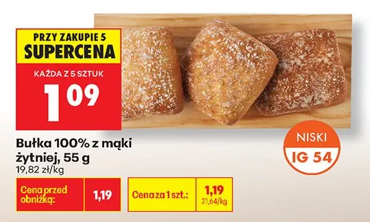 Bułka 100% z mąki żytniej promocja w Biedronka