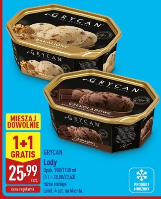 Lody GRYCAN czekoladowe promocja w Aldi