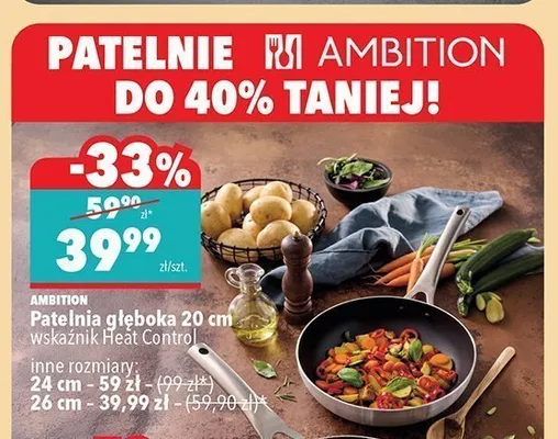 Patelnia głęboka Ambition 26 cm promocja w Biedronka