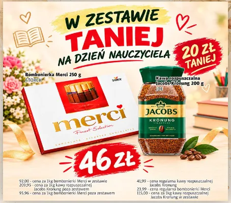 Zestaw bombonierka Merci 250 g + kawa rozpuszczalna Jacobs Krönung 200 promocja w Prim Market