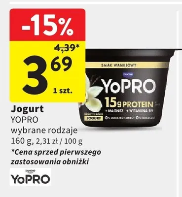 Jogurt YoPro smak waniliowy promocja w Intermarche