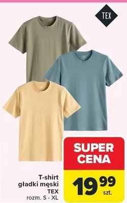 T-shirt gładki męski TEX promocja w Carrefour
